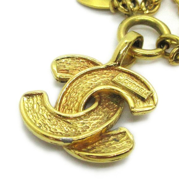 Authentic CHANEL CC Logos Charm Gold Chain Pendant Necklace Accessories - Picture 4 of 5